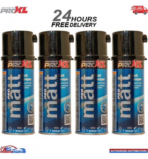 4x ProXL ProMatt 400ml Aerosol Lacquer Clearcoat Pro XL Pro Matt